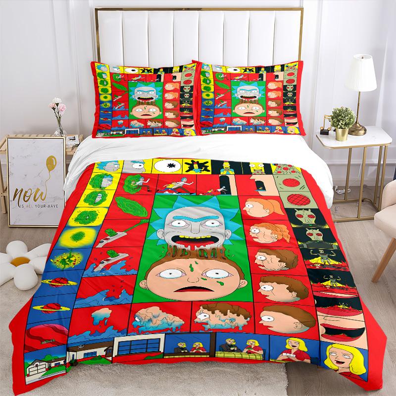 Colorful Chaos Comic Strip Adventure Print 3Pcs Bedding Setduvet Cover With 2 Bedropillowcase Home Birthday Gift