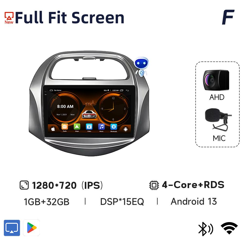 JIUYIN Incell Car Stereo with Screen for Chevrolet SPARK BEAT Android Auto Wireless Carplay 4G Electronics Navigation with Frame