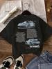 2026 New Style Unisexs Shortsleeved Casual Printed Tshirt With Black Texture Pattern And Loose Fit Clothing Tshirtsual Cloth