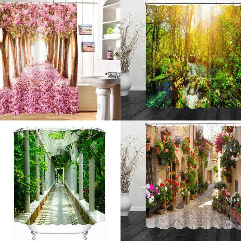 Eye-catching Waterproof Shower Curtain Featuring Unique 3d Floral Patterns For Your Bathroom