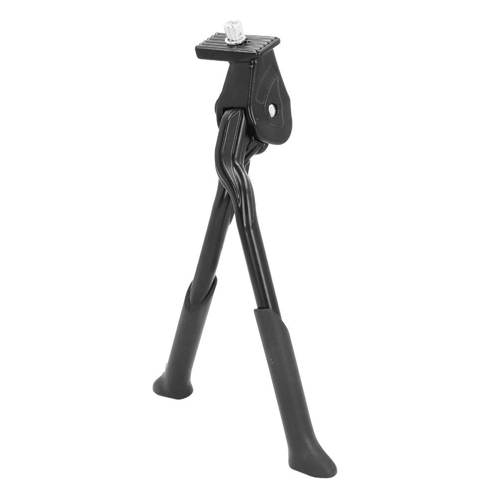 Aluminum Alloy Bike Kickstand Easy Installation Foldable Double Leg Bike Kickstand Anti-Slip 7‑hole Height Adjustment чёрный