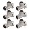 6PCS 3 Way Tee Connectors G1 2 Male and Female Thread Stainless Steel 3 Way Diverter Water Line Splitter