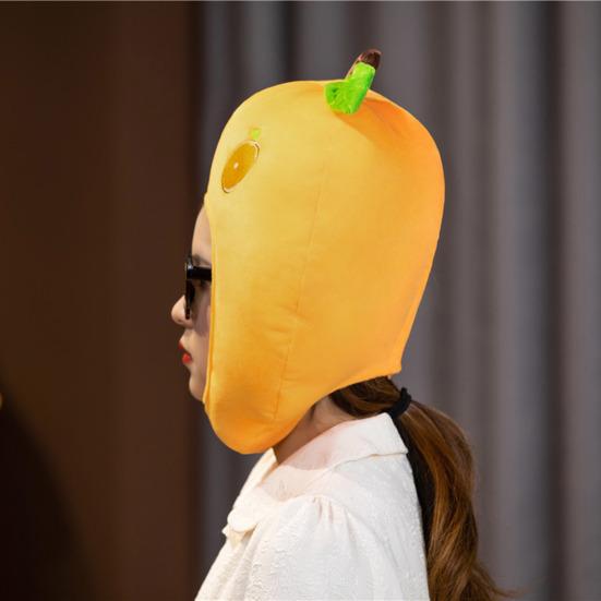 Niedlicher Orangefarbener Frucht Plüschhut PP Baumwolle Gefüllt Elastisch Weich Warm Leicht