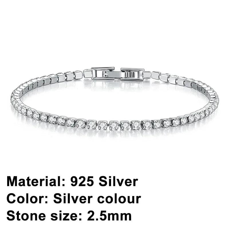 925  Silver Rose Gold Tennis Bracelet Sparkling Crystal Cubic Zirconia Hip-Hop Luxury Women's Jewelry Surprise Gift