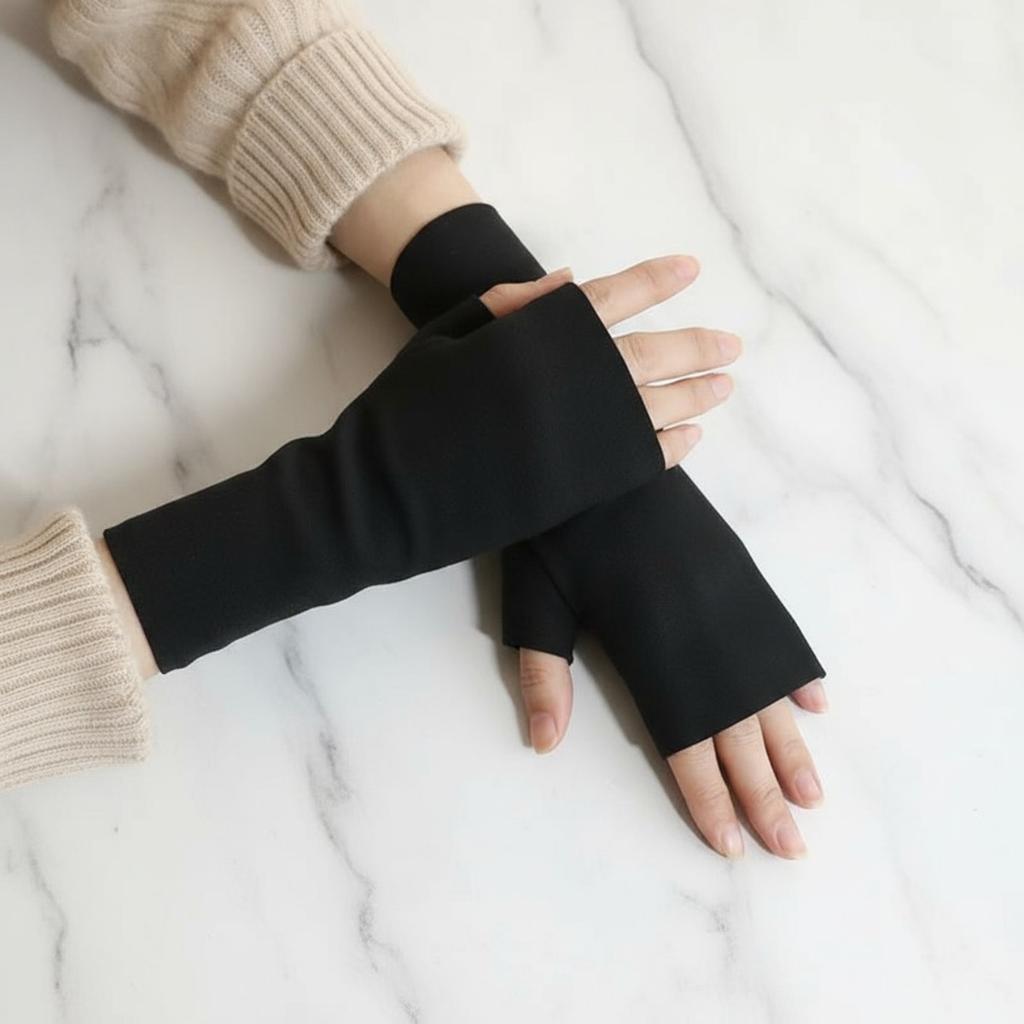 De Rong, Half Fingered Gloves, Warm, Student, Writing, Touchscreen, Gloves, Self Heating, Office, Typing, Fingerless Gloves