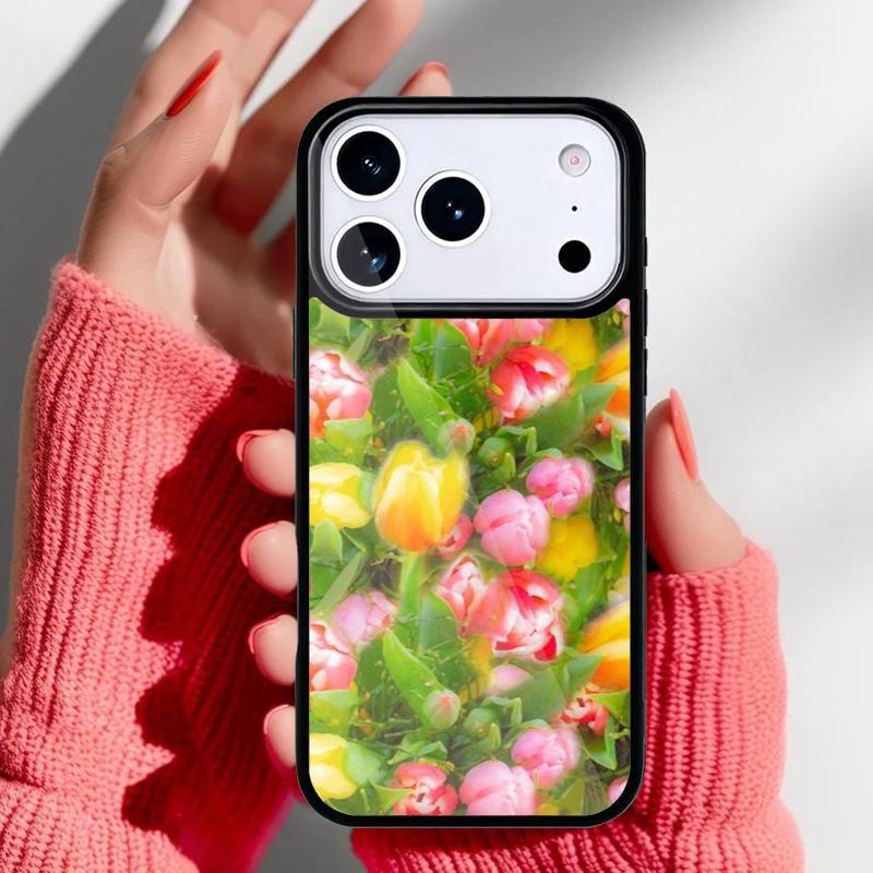 

Цветочное Поле Цветы Тюльпаны Чехол для Телефона для iPhone 17 16 15 14 13 Pro Max Задняя Крышка для 12 11 Pro Coque iPhone 11 Pro Max