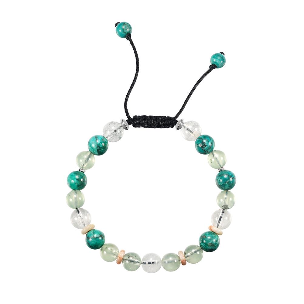

EFFIE QUEEN Daily Gentle Energy White Phantom Bracelet Real Turquoise Stone Bracelet on Hand Lucky Natural Energy Jewelry GMB86
