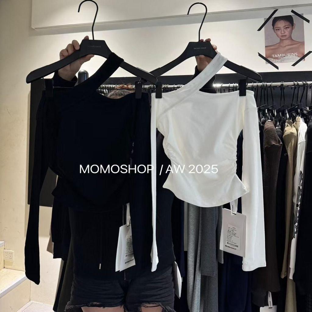 Pure Desire Velvet Off-Shoulder Halter Neck Long-Sleeve Top - Korean Autumn Slim Fit