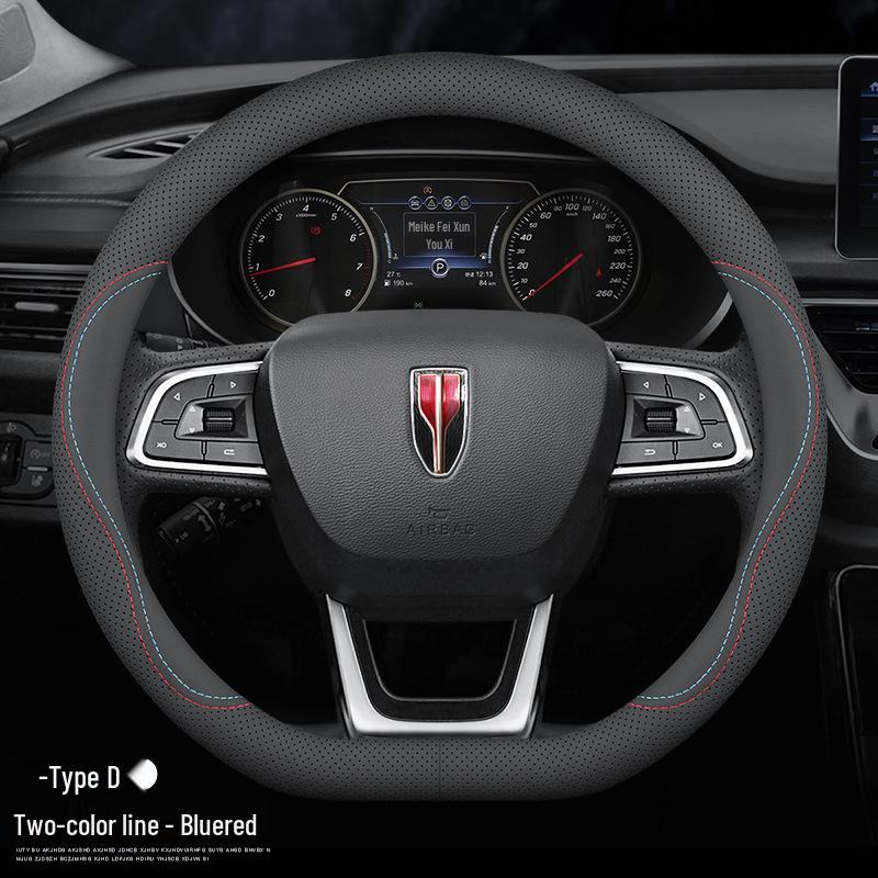Genuine Leather Steering Wheel Cover for Hongqi H5, HS5, H6, HS3, H9, HS7, HS6, HQ9, EQM5, and O5
