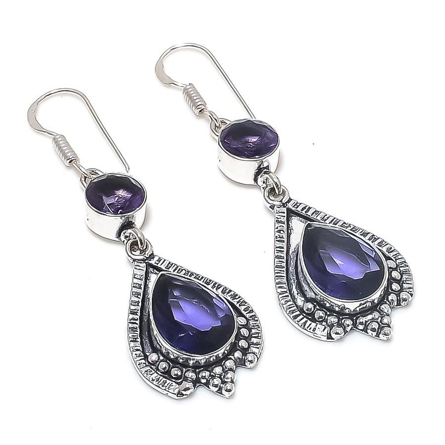 

Amethyst Gemstone 925 Sterling Silver Earring 2.36
