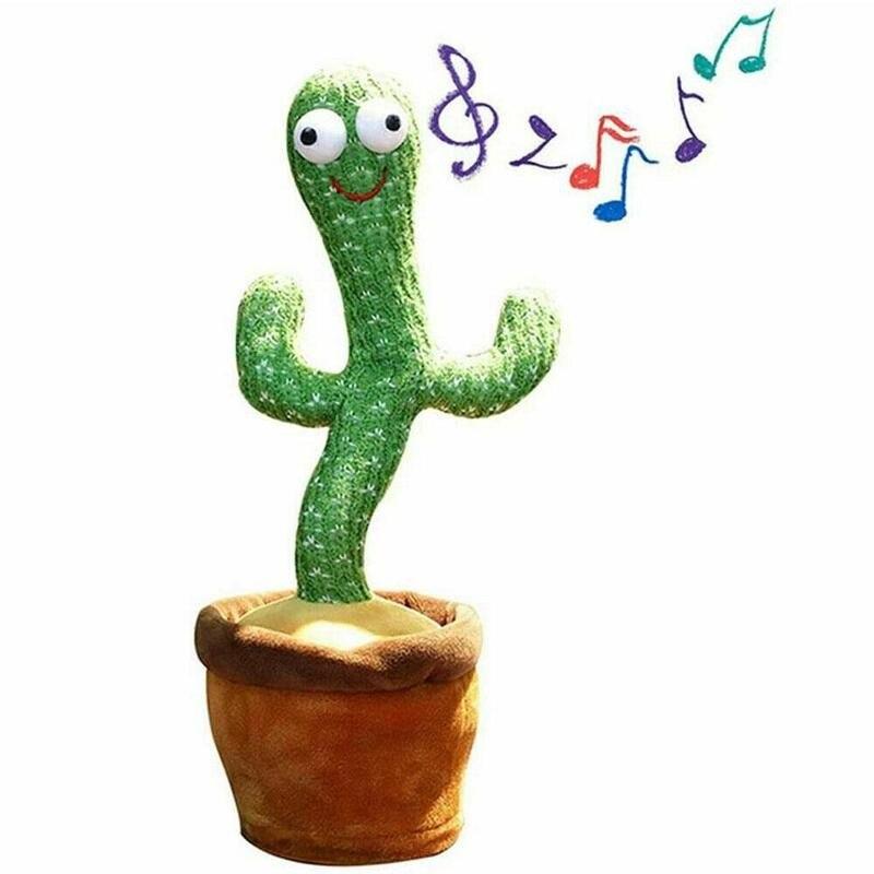 Kids Electronic Shake Dancing Toy with The Song Plush Cute Dancing Cactus Toy Early Childhood Education Toy for Children
