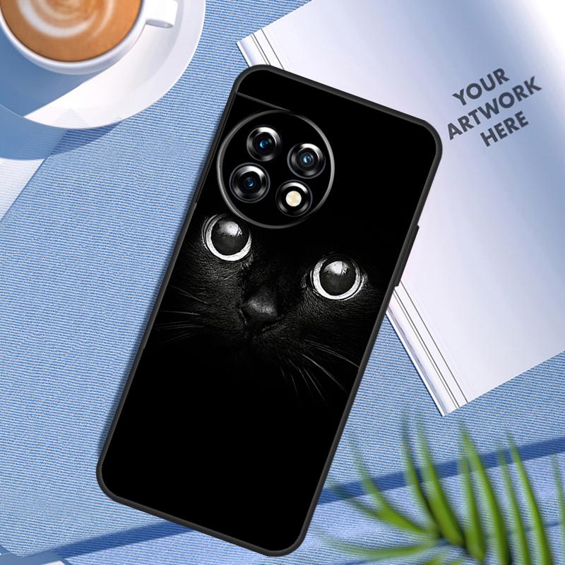 Black Cat Face Kitty Case For OnePlus Nord CE 5 2 3 4 Lite N20 N30 OnePlus 15 13 12 11 9 10 Pro 13R 10T 13T Cover