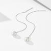 Europe and America Fashion Jewelry 925 Sterling Silver Pearl Tassel Long Chain Gold Plated Stud Earrings Jewelry for Women