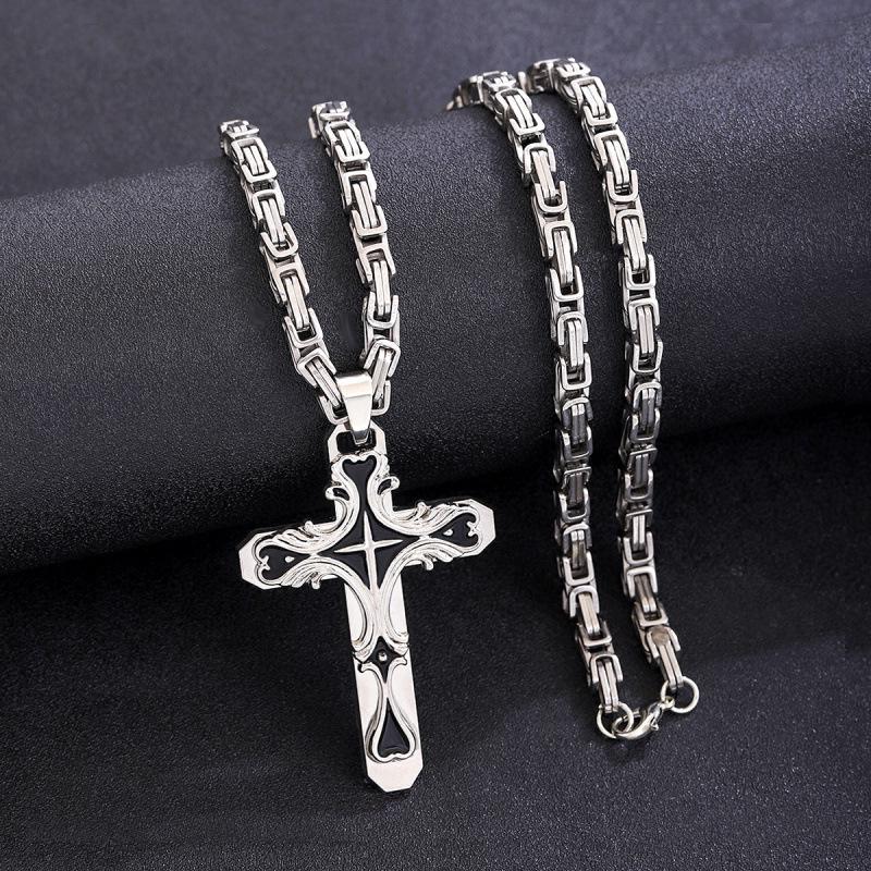 Trendy Multi-Color Enamel Cross Layered Pendant Necklace