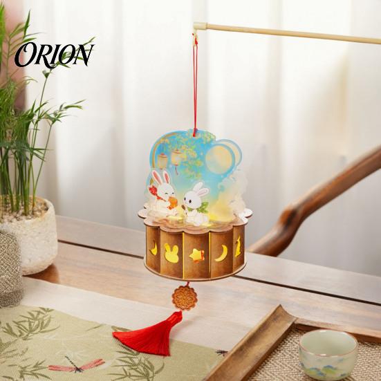 Mid Autumn Festival Decoration Mid-Autumn DIY Moon Rabbit Lantern Kit, 3D LED Handheld Lantern, Home Ornament Ancient Style Craft Set for Kids Holiday