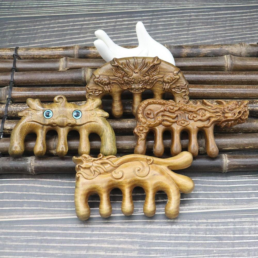 

Портативный массажный гребень для головы Dragon Scalp Meridian Massager Расческа для волос Sandalwood Scalp Relax 03
