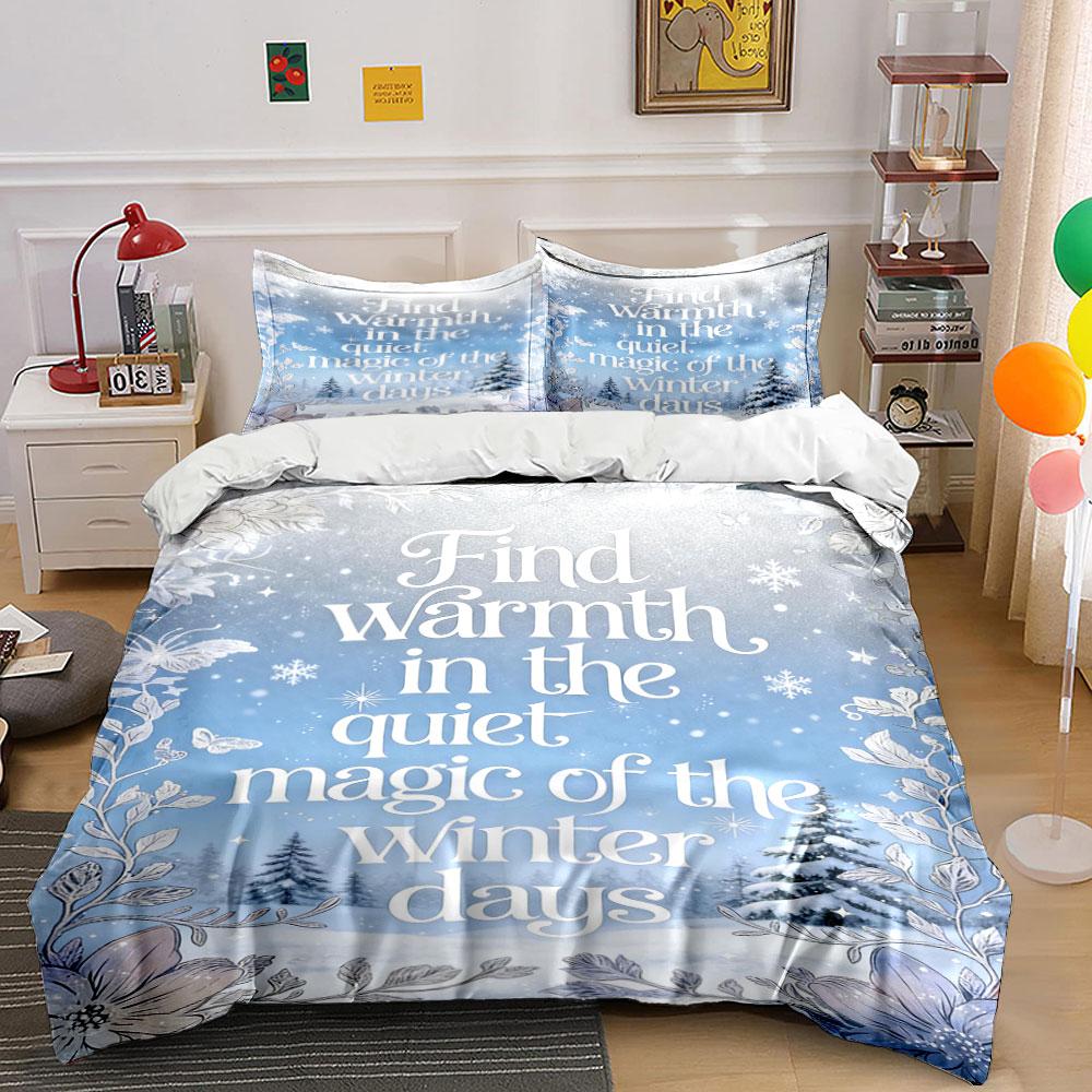 

Snowflakes, trees, text, flowers. Bedding sets Duvet cover sets Duvet covers Pillowcases(1 * Duvet Cover 2 * Pillowcases, without duvet insert) 135x200cm