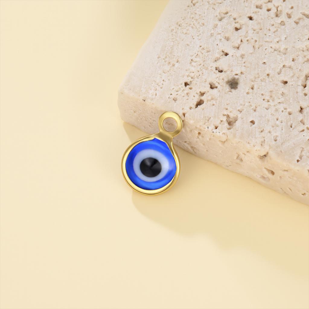 Xiaomi 5pcs Blue Evil Eye Stainless Steel Charms With Lobster Clasp Gold Color DIY Pendant for Bracelet Necklace Earring Jewelry Making