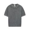 European and American style, new women's clothing, fashionable, versatile, round neck jewelry beaded short-sleeved knitted sweater