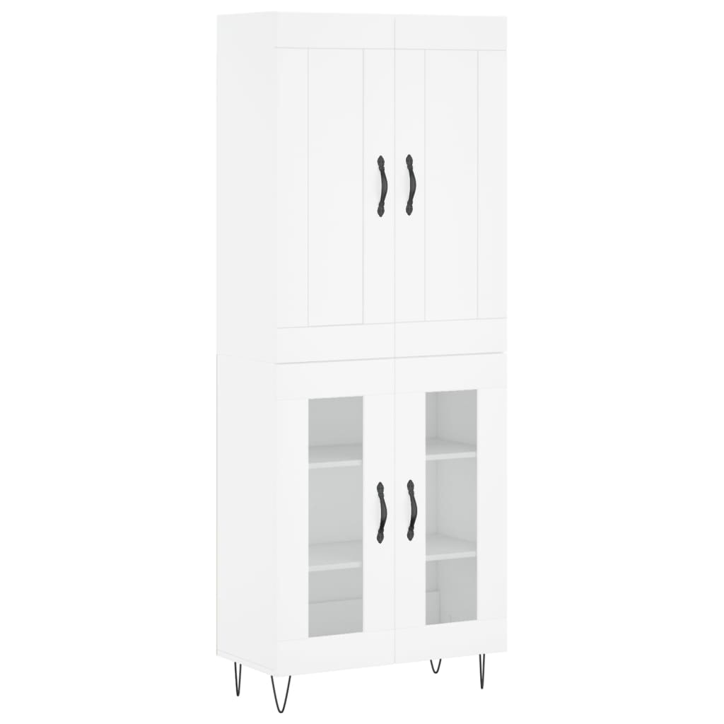 Highboard White 69.5 x 34 x 180 cm Particleboard