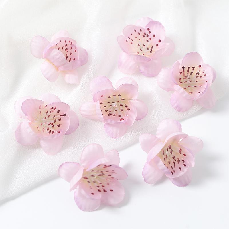 10/20Pcs 4cm Silk Peach Blossom Petals Simulation Cherry Blossom Flowers Heads for Home Room Dceor Bridal Wedding Decoration