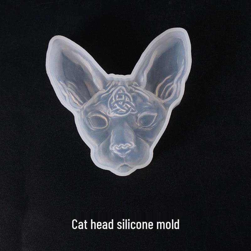 Poppy DIY Egyptian Cat Head Resin Mold - High Gloss Silicone Mold for Ornamental Crafts