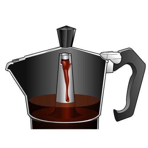 Metex [Made in Italy] G.A.T Cafetiera Lady Oro Black 3-Cup Coffee Maker (GALOBK3)