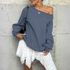 Women's Solid-color Fashionable Long-sleeved Top