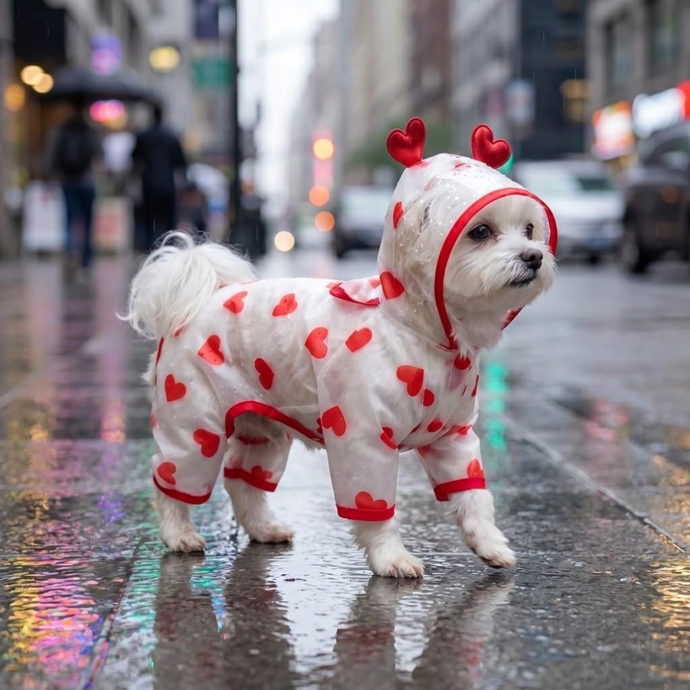 High Visibility Dog Rain Cloak Waterproof Pet Clothes Pet Rain Jacket  for Walking