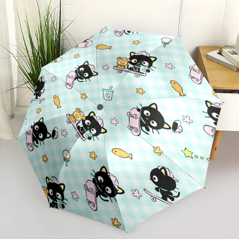 1pc Sanrio Umbrella Portable Folding Umbrella Iron Frame Hole Bone Structure Outdoor Home Umbrella