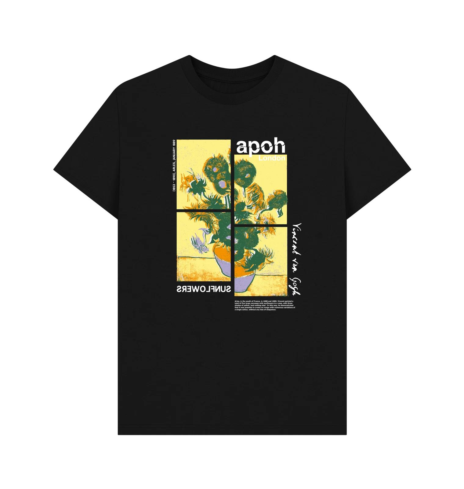 PREMIUM OFFICIAL APOH APOH Van Gogh Sunflowers Jigsaw Black T-Shirt 3XL