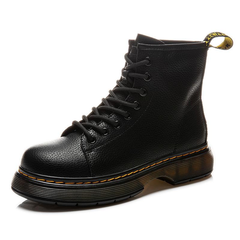Suction Bottom Leather Martin Boots Women's 2025 Autumn New Boots Women's Thick-soled British Style Short Boots Women's Casual Women's Boots