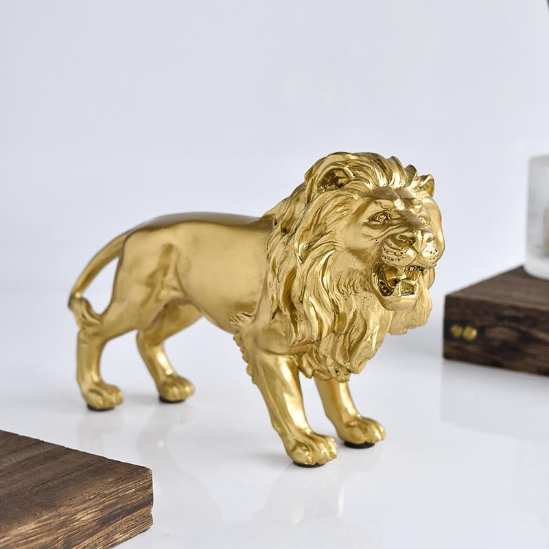 Creative Roar Lion Sculpture Resin Crafts Ornament Home animal sculpture living room decoration Office Desktop Decor Accessories