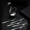 304 Stainless Steel Fruit Fork Cake Mooncake Fork Dessert Coffee Spoon Swan Shaped Base Combination Fruit Tableware Set YLE531
