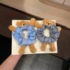 Women Plush Bear Plaid Large Intestine Headband Sweet Cute Funny Fashionable Headband Versatile Harajuku Hair Accessories
