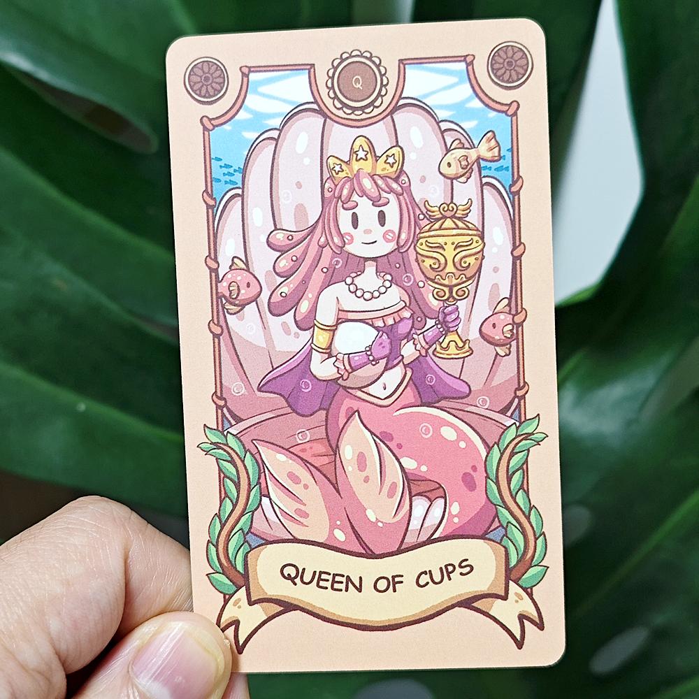 Tarotový systém 10,3*6 cm Radostná cesta Tarot Rider-Waite Cartoon Roztomilý tarotový balíček 79 ks karet (obsahuje 1 speciální kartu)