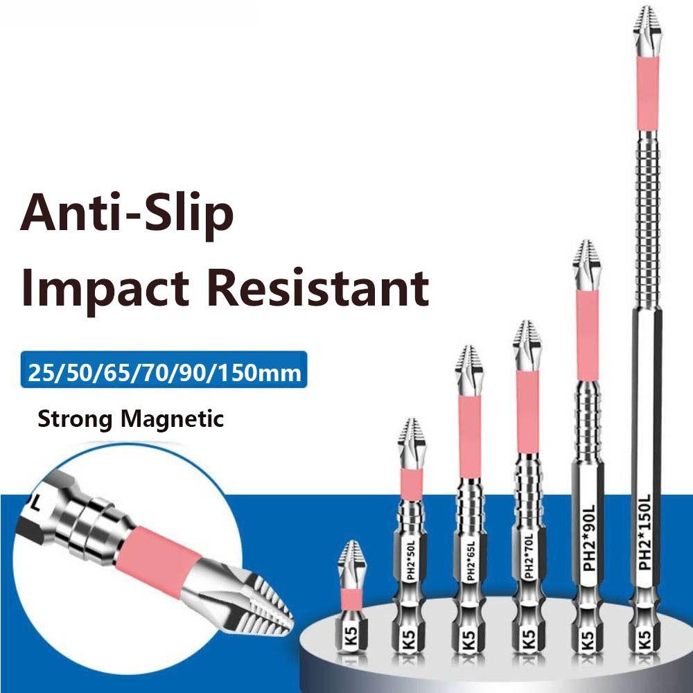 6/10pcs Anti-Slip Batch Head High Torque Ph2 Screwdriver Bit Magnetic Screwdriver Bit  Repair Tool