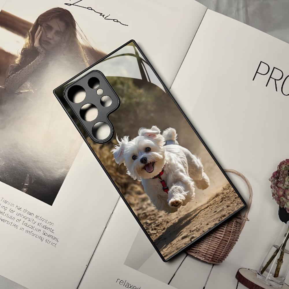 Cartoon Maltese Dog Phone Case For Samsung Galaxy S25 S24 S23 S22 S20 S21 Note20 Ultra Plus Fe Colored Silver Cover