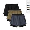 Men's Quick-Dry Summer Sports Shorts with Liner - Three-Quarter Length for Running, Fitness, Track, and Basketball.