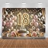 18th  Birthday Partys Decoration Backgound Black Gold Glitter Balloon Banner Women Men Boys Girls Bar Mitzvah Photography Props
