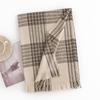 New autumn and winter scarf beige striped plaid imitation cashmere scarf thermal shawl office air conditioner