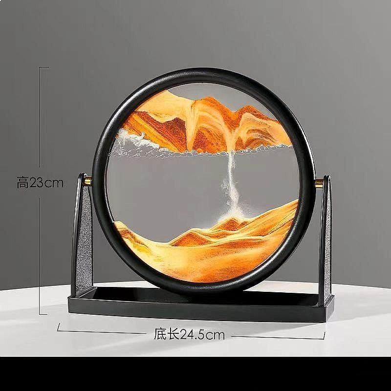 Liquid Hourglass Sand Painting Ornament Glass Decor for Office Desk Living Room Bedside Table Birthday Gift Shower Timer