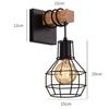 Modern Wood Art Wall Light Modern Minimalist Restaurant Aisle Lamp Iron Art Bedroom Bedside Lamp Industrial Wind Decorative Lamp