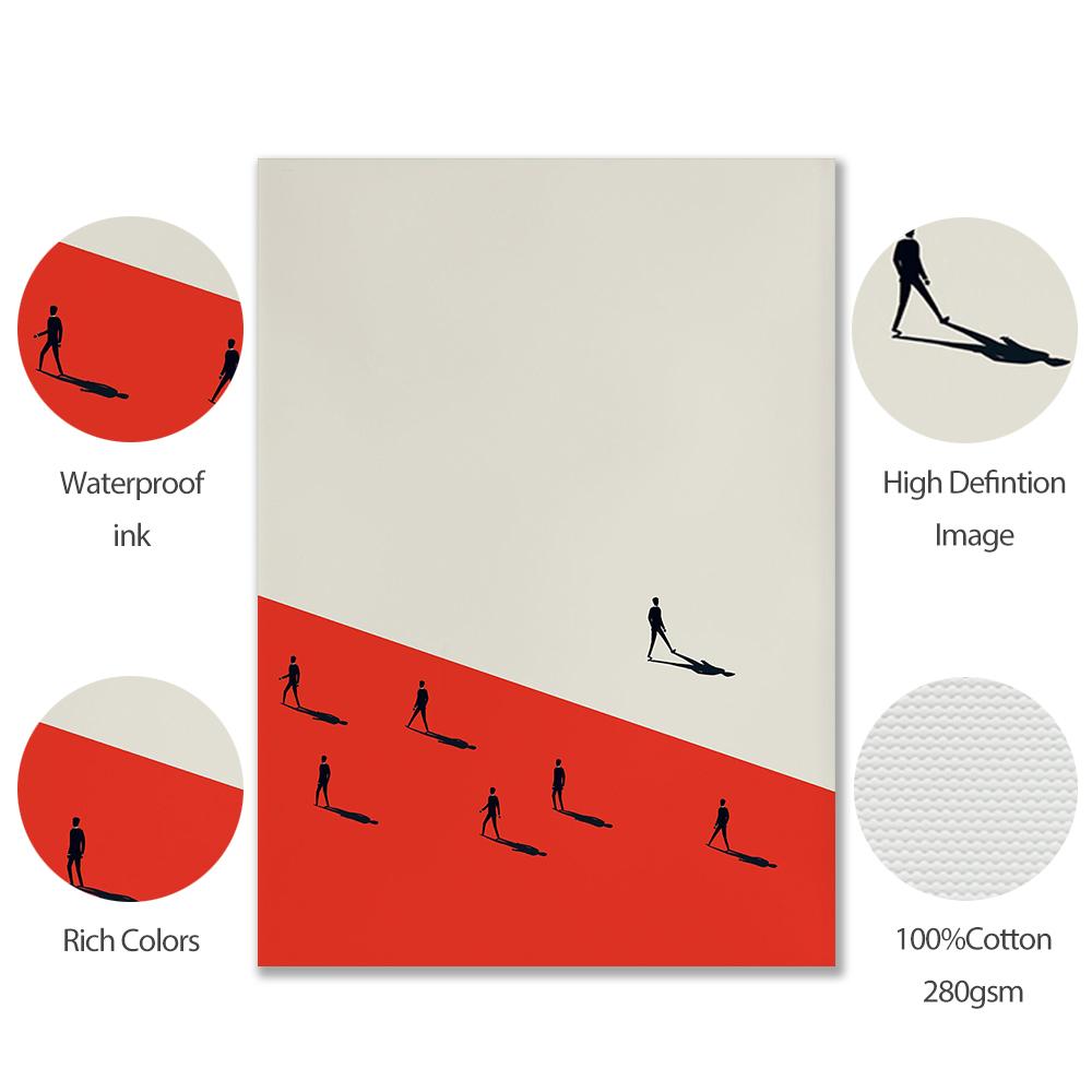 Estetic Minimalist Roșu Artă de Perete Pictură Print Idee Modernă Living Decor Acasă Pânză Stil Scandinav Nordic Abstract