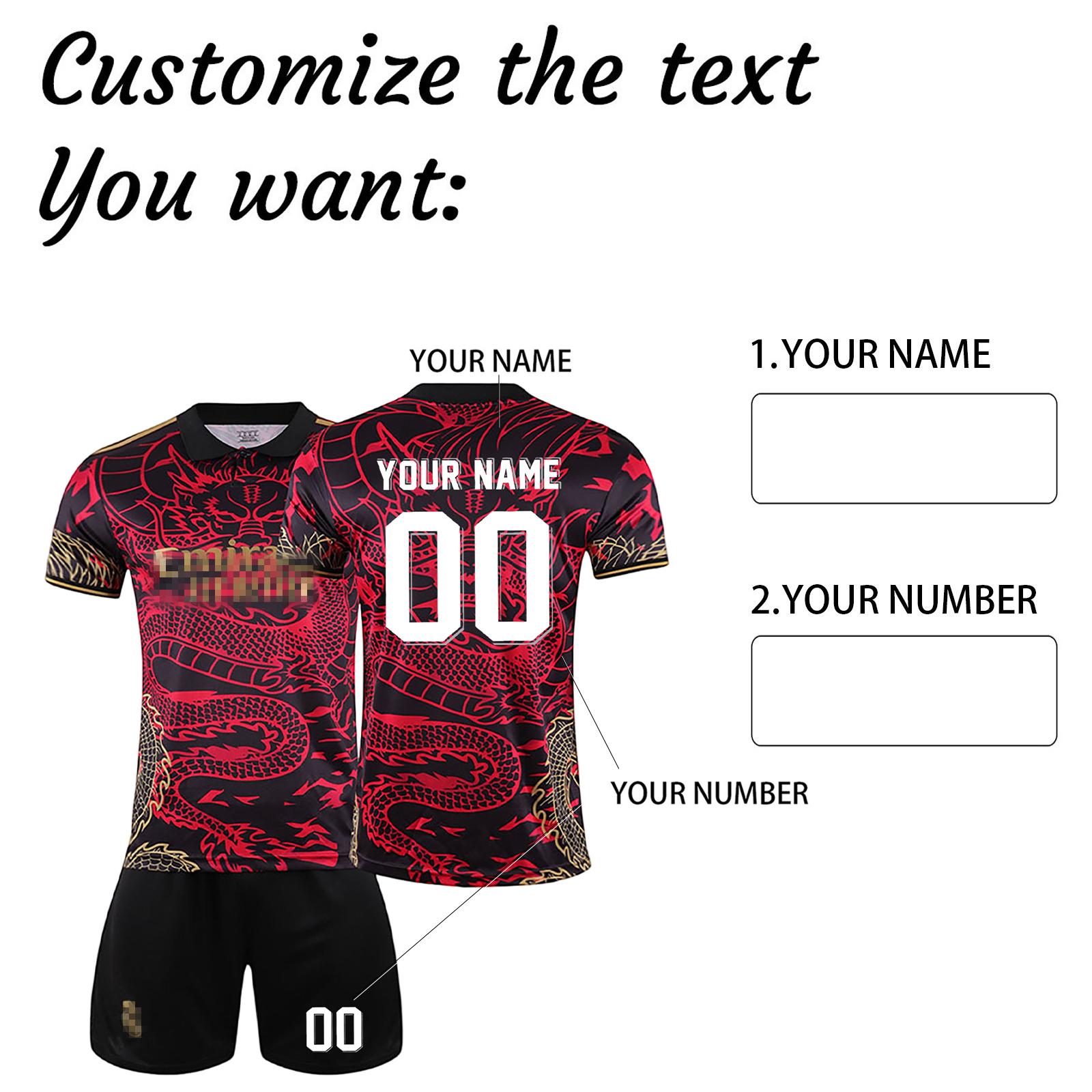 

Комплект персонализированных рубашек для мужчин и девочек с именем и номером, футбольные майки на заказ для мальчиков, тренировочный костюм S красный