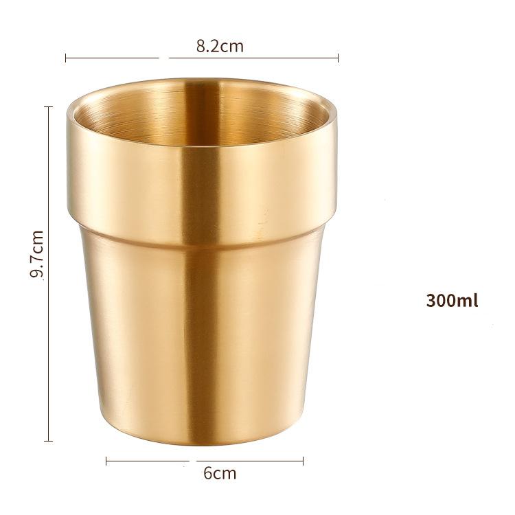 

HANYANG 304 чашка для воды из нержавеющей стали, двухслойная кружка, специальная толстая удобная чашка с защитой от ожогов, офисная теплая чашка для воды 6（300ml）