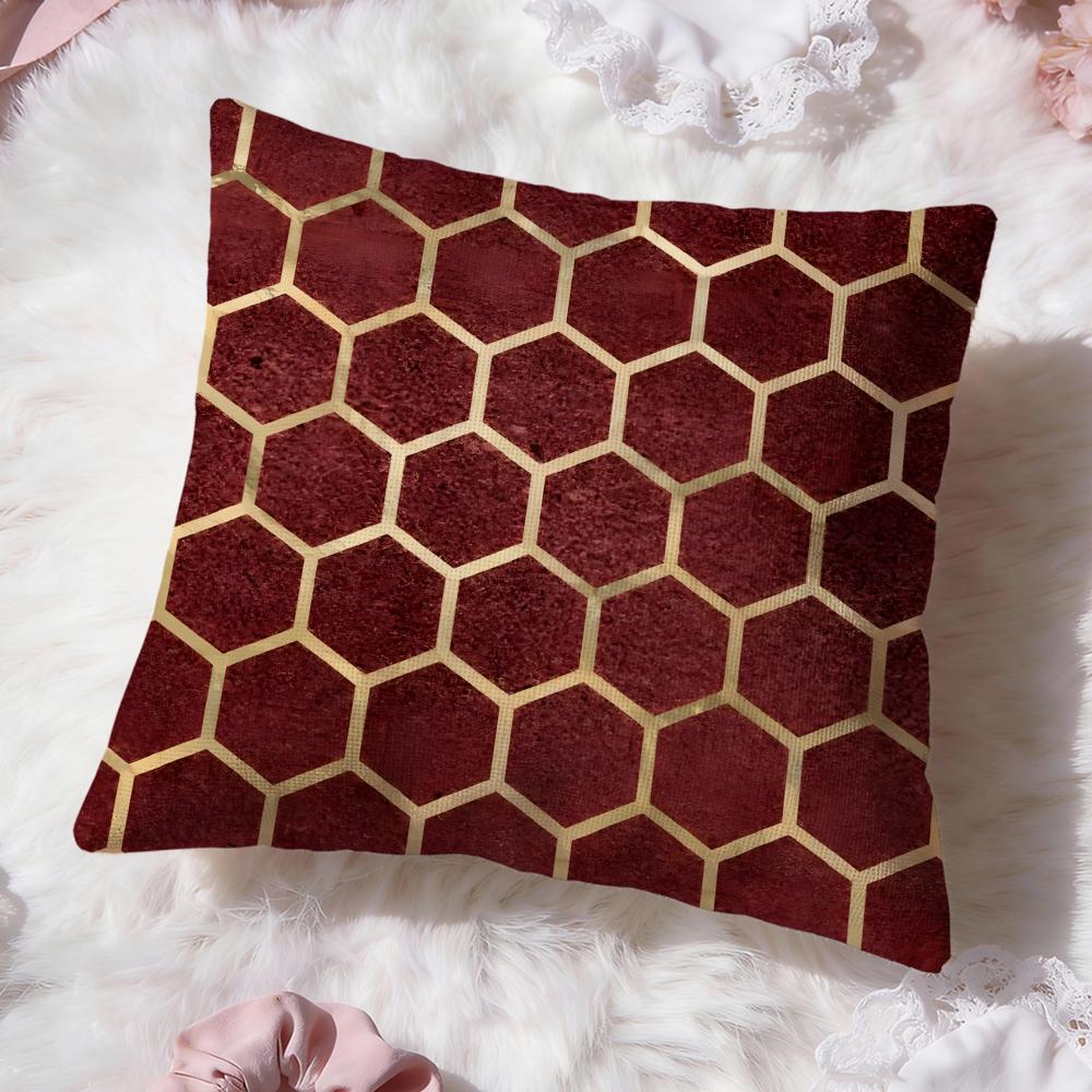 Honeycomb Texture Cushion Cover Premium Comfort Reversible Pillow Cove Two in One Design for Any Room  Car Interior