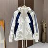 Vår och Höst Färgmatchning Randig Huvjacka Herr Rå Cool Jacka Mode Personlighet Snygg Casual Jacka