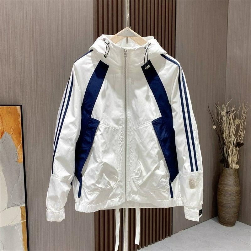 Мужская полосатая куртка с капюшоном, весенне-осенняя, дерзкая, стильная, с индивидуальностью, повседневная S