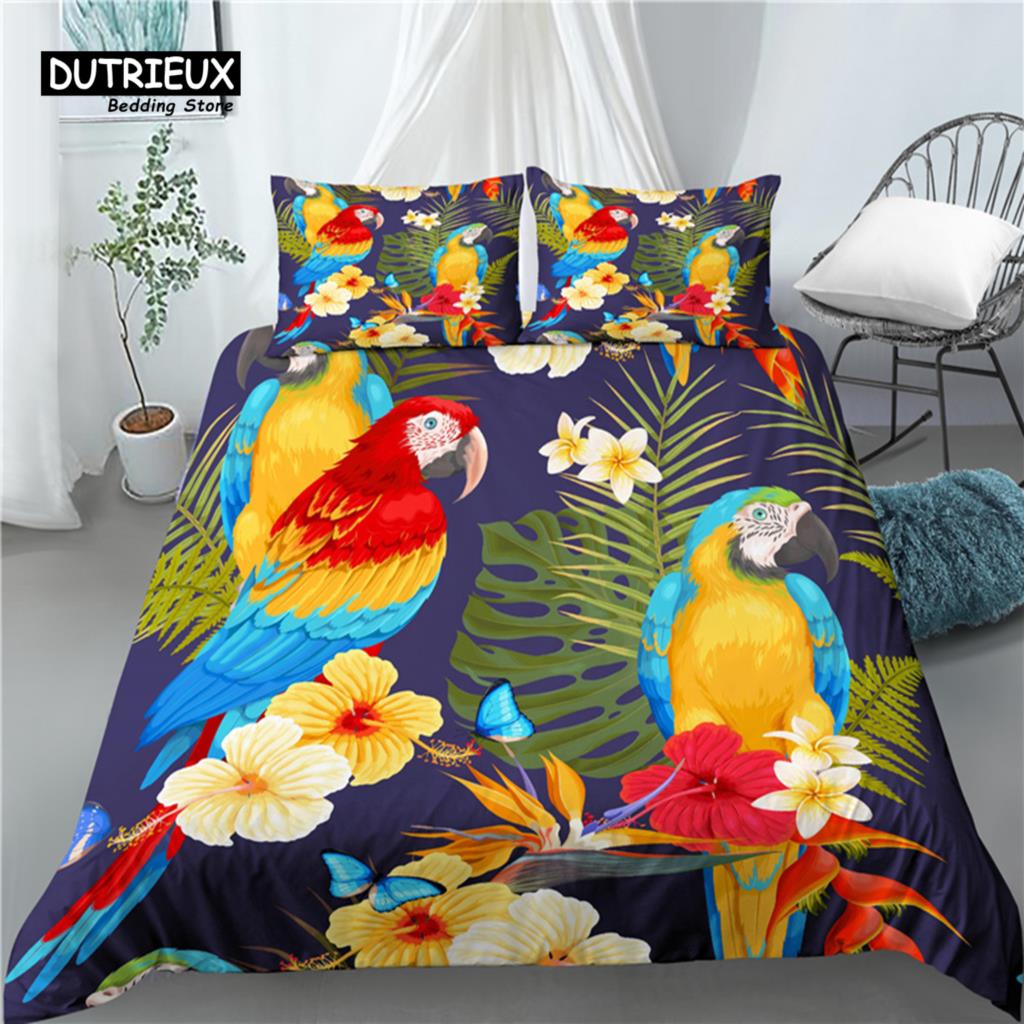 

Роскошный 3D-принт попугая для дома, 2/3 шт., удобный пододеяльник, наволочка, комплекты постельного белья, размер Queen и King EU/US/AU EU single(135x200cm)